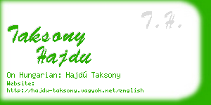 taksony hajdu business card